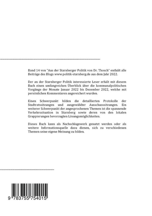 Produktbild: Aus der Starnberger Politik von Dr. Thosch