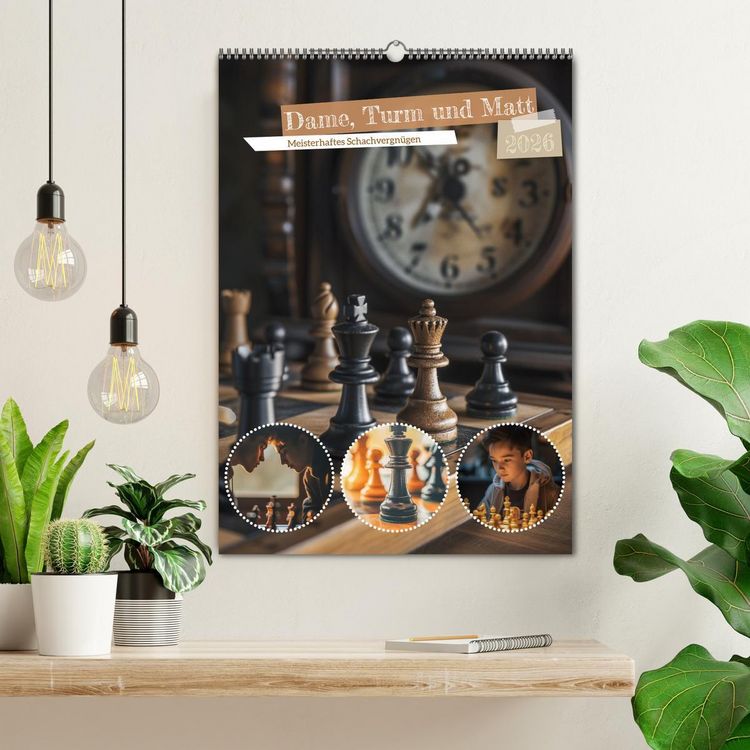 Produktbild: Dame, Turm und Matt (Wandkalender 2026 DIN A2 hoch), CALVENDO Monatskalender