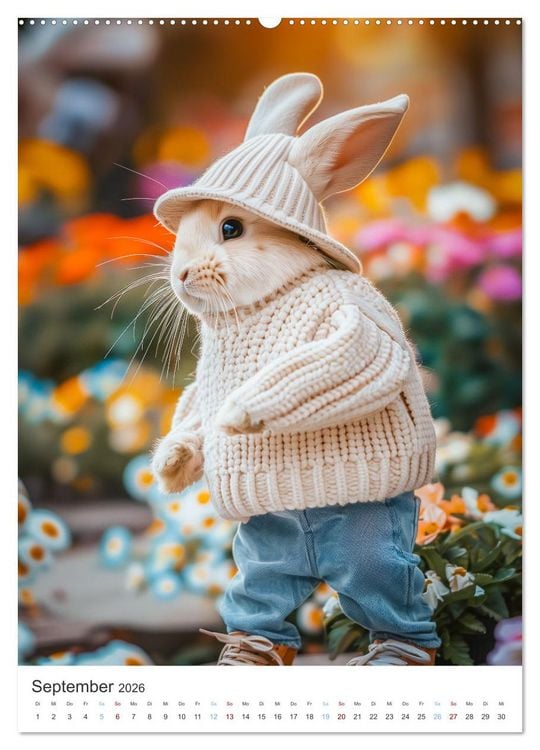 Produktbild: Was macht der Osterhase in seiner Freizeit (hochwertiger Premium Wandkalender 2026 DIN A2 hoch), Kunstdruck in Hochglanz