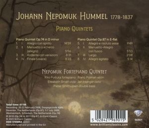 Produktbild: Hummel:Piano Quintets op.74 & 87