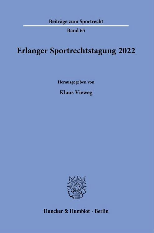 Produktbild: Erlanger Sportrechtstagung 2022.