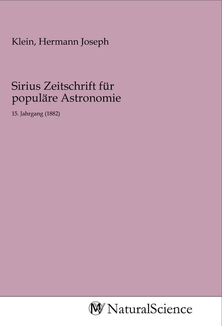 Produktbild: Sirius Zeitschrift f&uuml;r popul&auml;re Astronomie