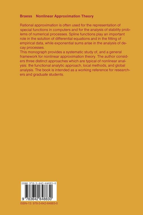 Produktbild: Nonlinear Approximation Theory