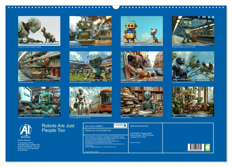 Produktbild: Robots Are Just People Too (Wall Calendar 2026 DIN A2 landscape), CALVENDO 12 Month Wall Calendar