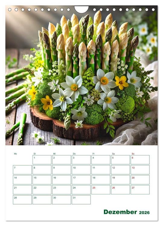 Produktbild: Spargelgl&uuml;ck &ndash; von der Ernte bis zum Genuss (Wandkalender 2026 DIN A4 hoch), CALVENDO Monatskalender