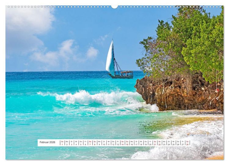 Produktbild: Sansibar - Sonne, Sand, Meer (hochwertiger Premium Wandkalender 2026 DIN A2 quer), Kunstdruck in Hochglanz