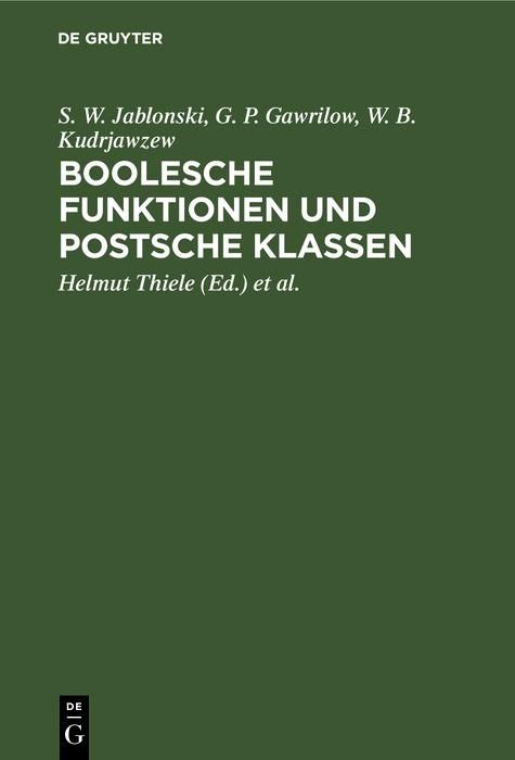 Produktbild: Boolesche Funktionen und Postsche Klassen