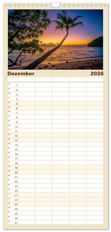 Produktbild: Familienplaner 2026 - Str&auml;nde wie ein Traum mit 5 Spalten (Wandkalender, 21 x 45 cm) CALVENDO