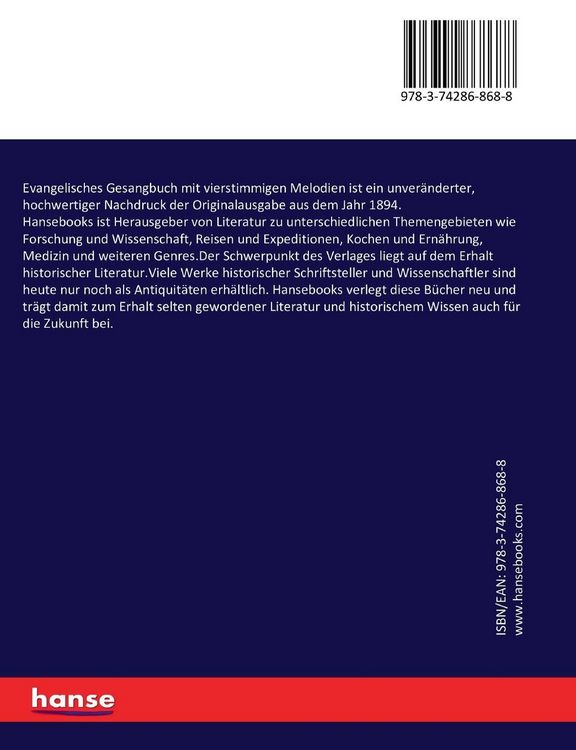 Produktbild: Evangelisches Gesangbuch mit vierstimmigen Melodien