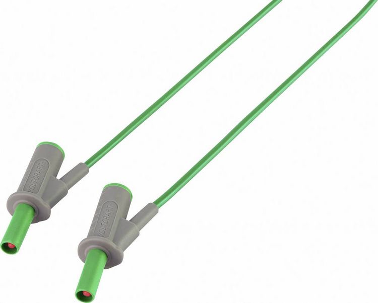 Produktbild: VOLTCRAFT MSB-501 Sicherheits-Messleitung Lamellenstecker 4 mm Lamellenstecker 4 mm 1.50 m Gr&uuml;n 1 St.