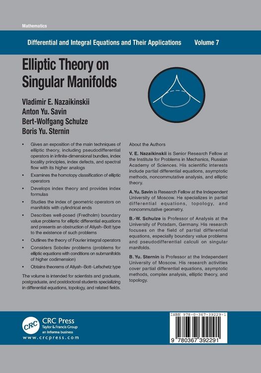 Produktbild: Elliptic Theory on Singular Manifolds