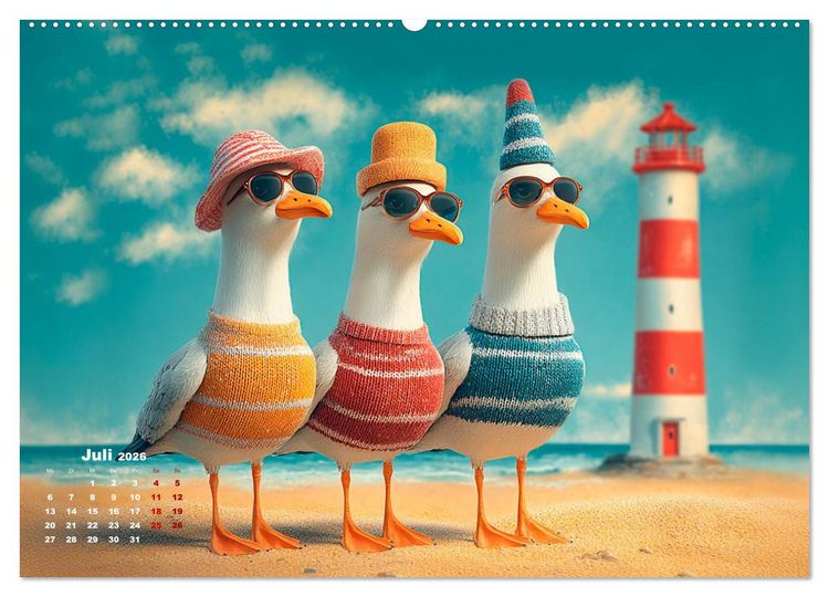 Produktbild: M&ouml;wen on Tour (Wandkalender 2026 DIN A2 quer), CALVENDO Monatskalender
