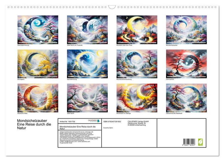 Produktbild: Mondsichelzauber Eine Reise durch die Natur (Wandkalender 2026 DIN A2 quer), CALVENDO Monatskalender