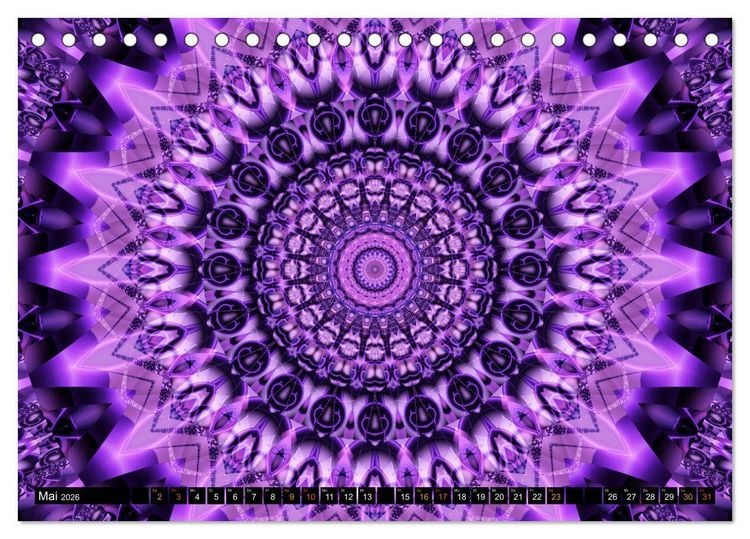 Produktbild: Energie - Mandalas, Spiritualit&auml;t durch die Farbe Lila (Tischkalender 2026 DIN A5 quer), CALVENDO Monatskalender
