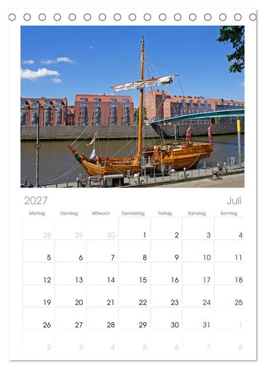 Produktbild: Tischplaner 2027 - Ansichten von Bremen und Bremerhaven (A5 Tischkalender zum Aufstellen) CALVENDO