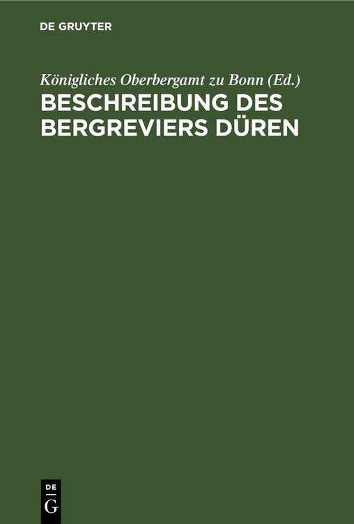 Produktbild: Beschreibung des Bergreviers D&uuml;ren