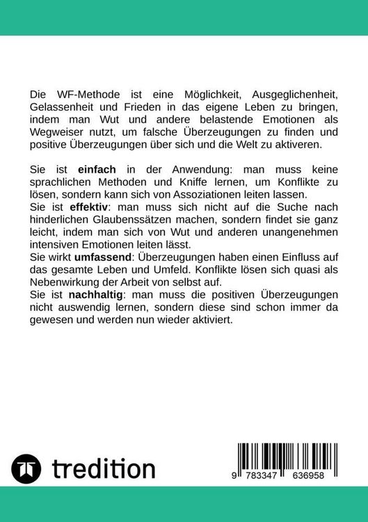 Produktbild: Die WF-Methode - eine nachhaltige und effektive M&ouml;glichkeit, Konflikte zu l&ouml;sen!