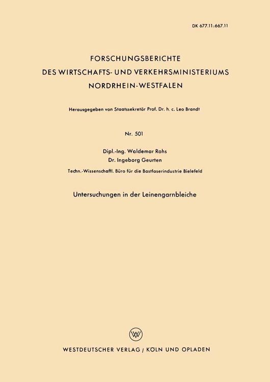 Produktbild: Untersuchungen in der Leinengarnbleiche