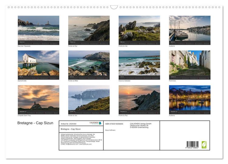 Produktbild: Bretagne - Cap Sizun (Wandkalender 2026 DIN A2 quer), CALVENDO Monatskalender