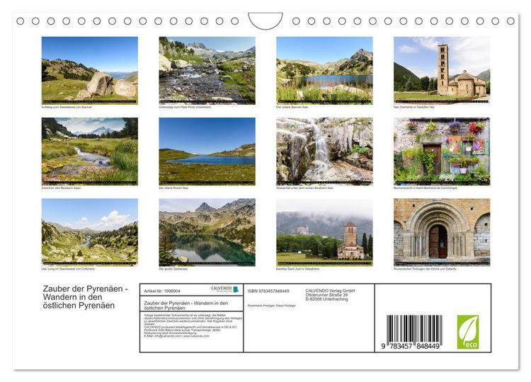 Produktbild: Zauber der Pyren&auml;en - Wandern in den &ouml;stlichen Pyren&auml;en (Wandkalender 2026 DIN A4 quer), CALVENDO Monatskalender