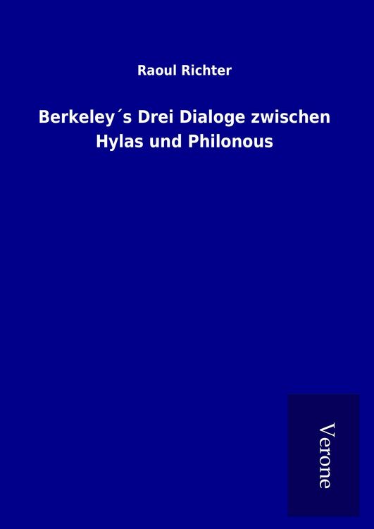 Produktbild: Berkeley&acute;s Drei Dialoge zwischen Hylas und Philonous