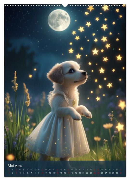 Produktbild: Puppy Tales - M&auml;rchen auf vier Pfoten (hochwertiger Premium Wandkalender 2026 DIN A2 hoch), Kunstdruck in Hochglanz
