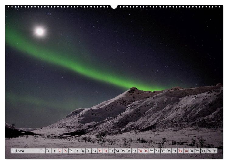 Produktbild: Aurora Borealis: Polarlichter in Norwegen (hochwertiger Premium Wandkalender 2026 DIN A2 quer), Kunstdruck in Hochglanz