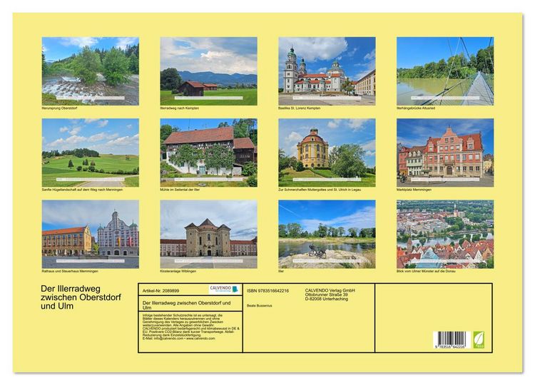 Produktbild: Der Illerradweg zwischen Oberstdorf und Ulm (Wandkalender 2026 DIN A2 quer), CALVENDO Monatskalender