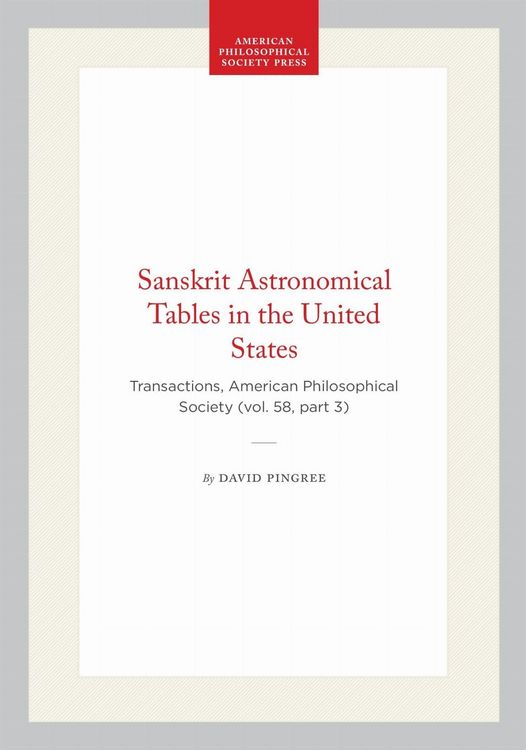 Produktbild: Sanskrit Astronomical Tables in the United States