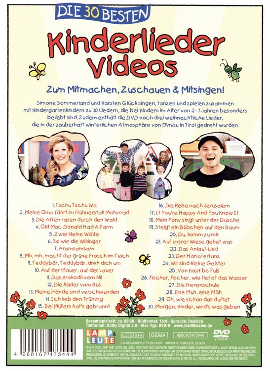 Produktbild: Die 30 besten Kinderlieder Videos