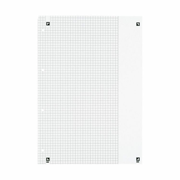 OXFORD Collegeblock A4+ 80 Blatt, kariert mit weißem Rand rechts, 90 g/m², 4fach gelocht