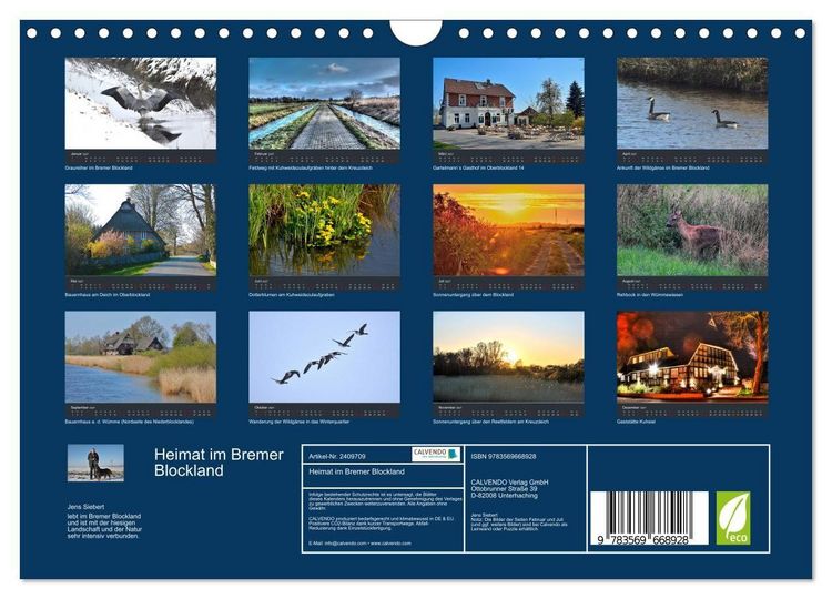 Produktbild: Heimat im Bremer Blockland (Wandkalender 2027 DIN A4 quer), CALVENDO Monatskalender