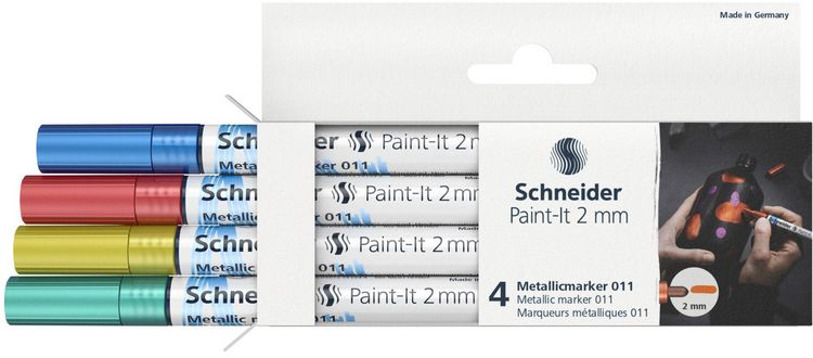 Produktbild: Schneider Metallic Marker Paint-It 011 2mm 4 St&uuml;ck Faltschachtel