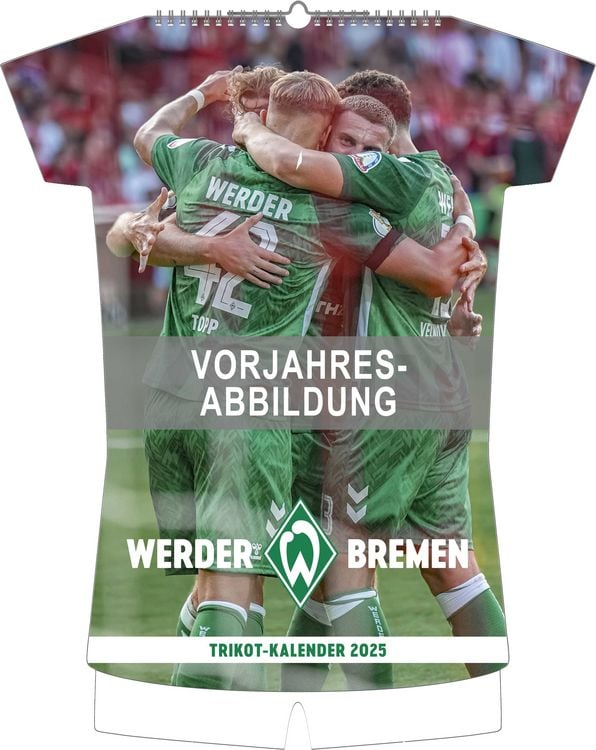 Produktbild: Werder Bremen 2026 - Trikotkalender - Fan-Kalender - Fußball-Kalender - 34,1x42 - Sport