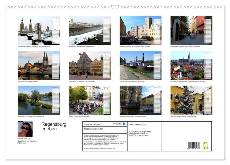 Produktbild: Regensburg erleben (Wandkalender 2026 DIN A2 quer), CALVENDO Monatskalender