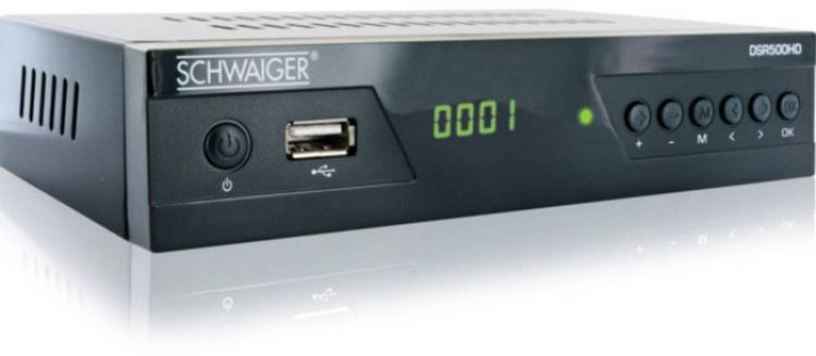 Produktbild: Schwaiger DSR500HD HD-SAT-Receiver Front-USB Anzahl Tuner: 1