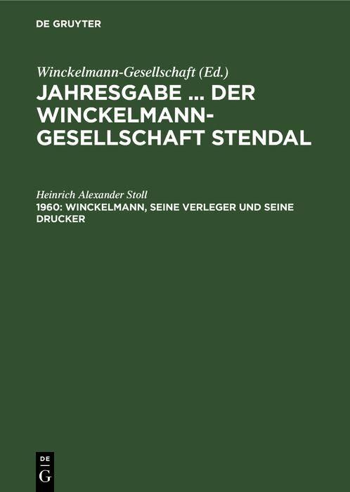 Produktbild: Winckelmann, seine Verleger und seine Drucker