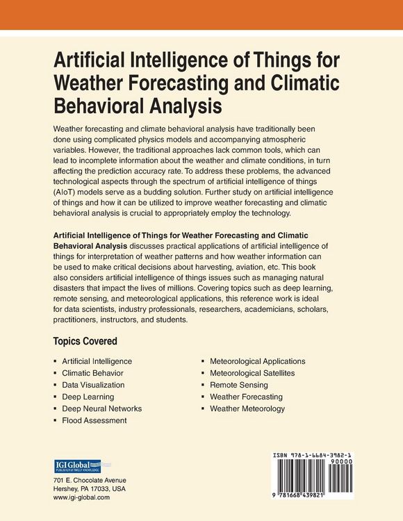 Produktbild: Artificial Intelligence of Things for Weather Forecasting and Climatic Behavioral Analysis