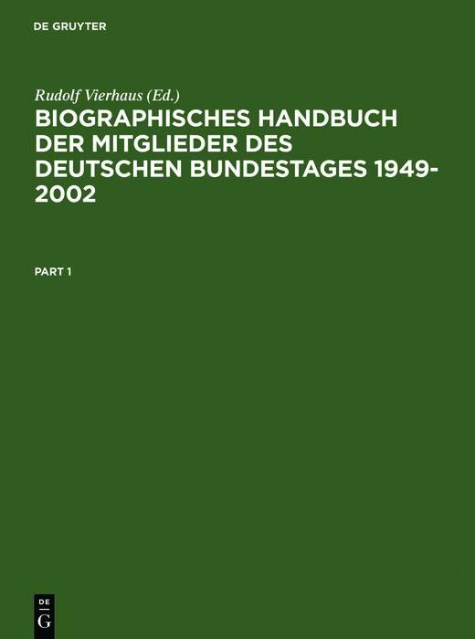 Produktbild: Biographisches Handbuch der Mitglieder des Deutschen Bundestages 1949-2002