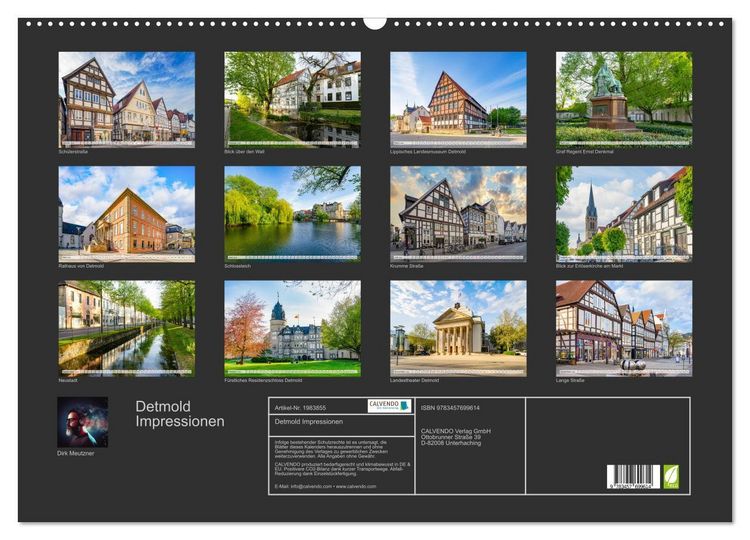 Produktbild: Detmold Impressionen (Wandkalender 2026 DIN A2 quer), CALVENDO Monatskalender