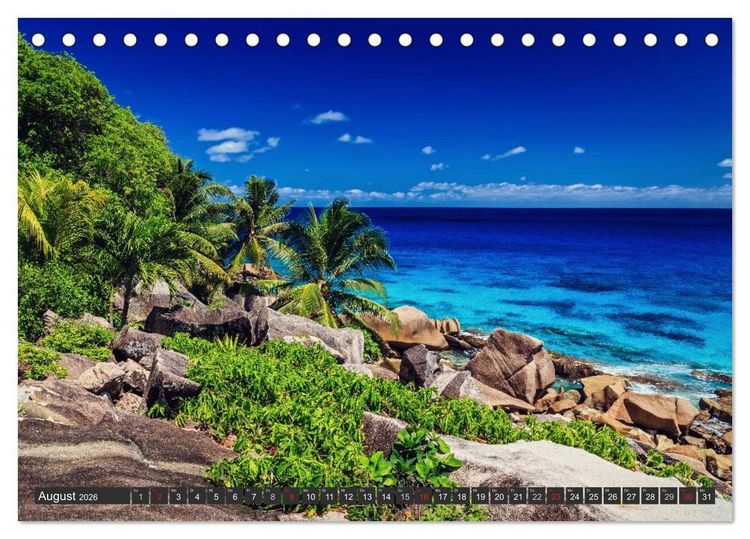 Produktbild: Seychellen &ndash; Traumstr&auml;nde im Paradies (Tischkalender 2026 DIN A5 quer), CALVENDO Monatskalender