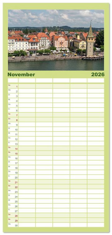 Produktbild: Familienplaner 2026 - Deutschlands sch&ouml;nste Altst&auml;dte - Bayern mit 5 Spalten (Wandkalender, 21 x 45 cm) CALVENDO