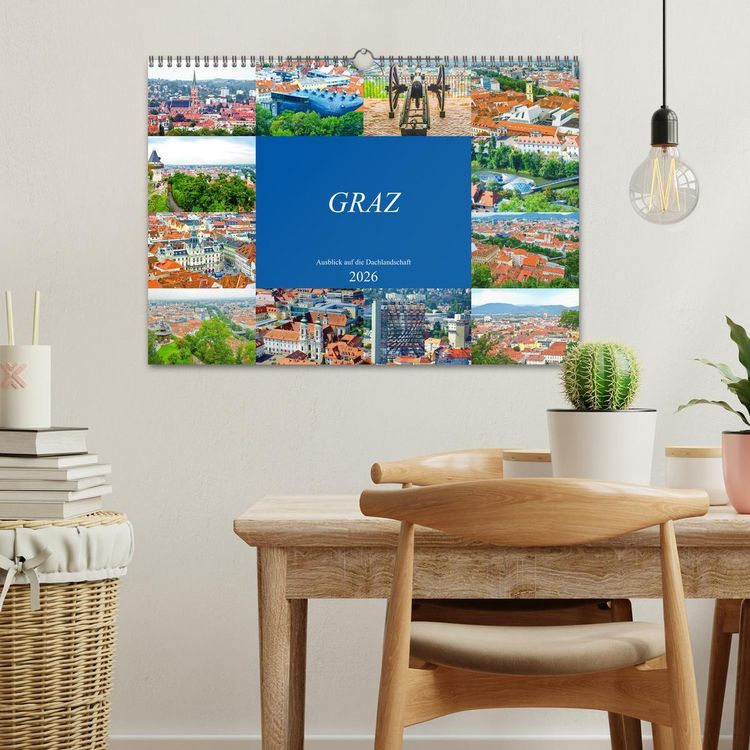 Produktbild: Graz - Ausblick auf die Dachlandschaft (Wandkalender 2026 DIN A3 quer), CALVENDO Monatskalender