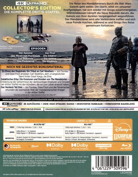 Produktbild: The Mandalorian - Staffel 3 - Steelbook - Limited Edition (2 4K Ultra HD) (+ 2 Blu-rays)