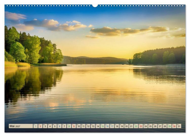 Produktbild: Mecklenburger - Seen (hochwertiger Premium Wandkalender 2027 DIN A2 quer), Kunstdruck in Hochglanz