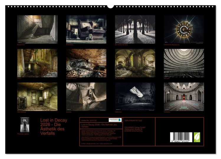 Produktbild: Lost in Decay 2026 - Die &Auml;sthetik des Verfalls (hochwertiger Premium Wandkalender 2026 DIN A2 quer), Kunstdruck in Hochglanz