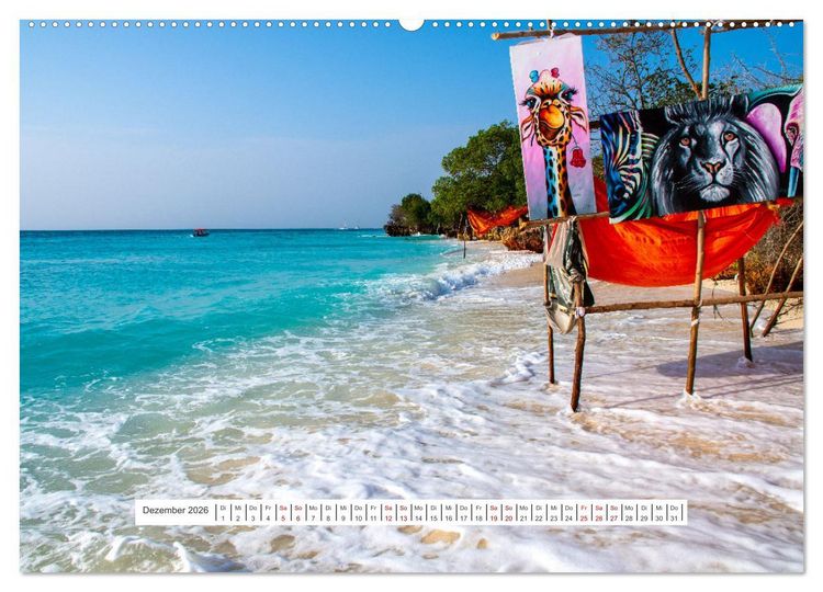 Produktbild: Sansibar - Sonne, Sand, Meer (hochwertiger Premium Wandkalender 2026 DIN A2 quer), Kunstdruck in Hochglanz
