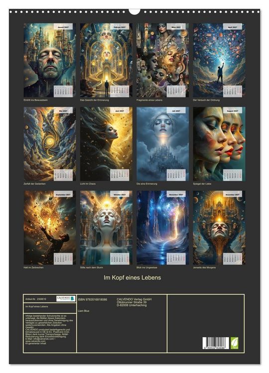 Produktbild: Im Kopf eines Lebens (Wandkalender 2027 DIN A2 hoch), CALVENDO Monatskalender