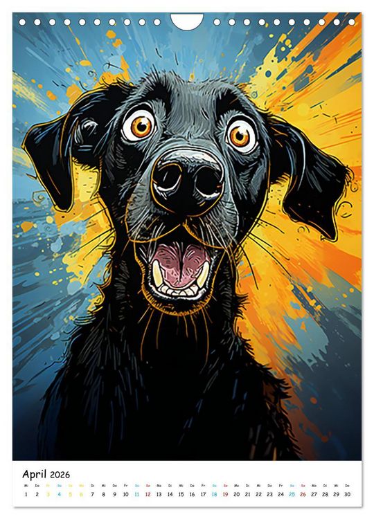 Produktbild: Crazy Dogs Bekannte Hunderassen im Comicstyle (Wandkalender 2026 DIN A4 hoch), CALVENDO Monatskalender