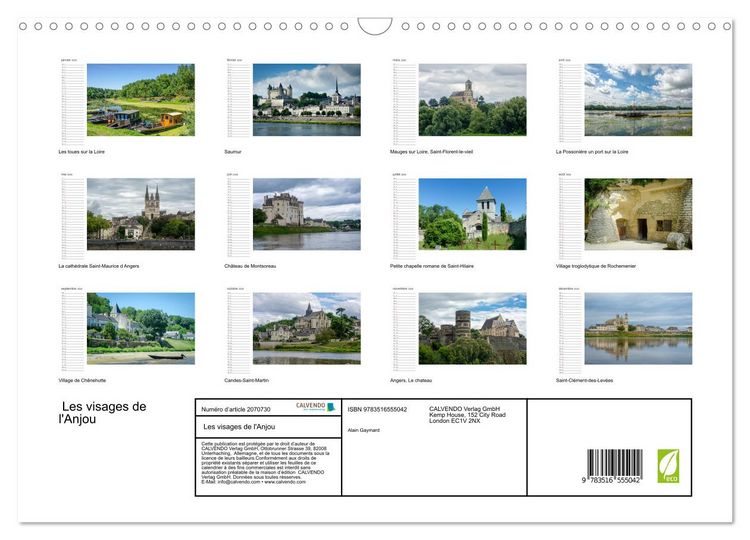 Produktbild: Les visages de l'Anjou (Calendrier mural 2026 DIN A3 vertical), CALVENDO calendrier mensuel